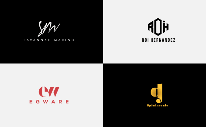 Design a minimalist initial letters monogram logo by Graficjungle | Fiverr