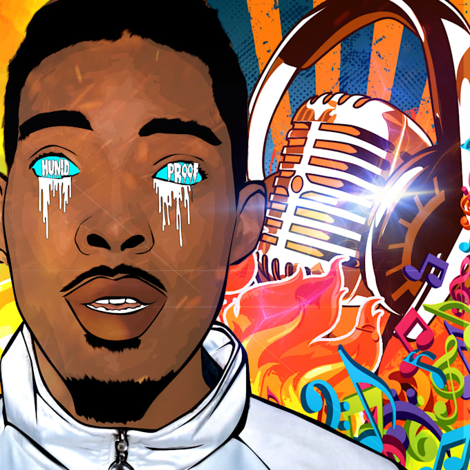 design or draw your motion cartoon album, single cover