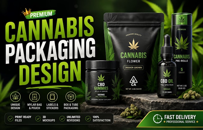 design cannabis packaging, mylar bag, pouch and label