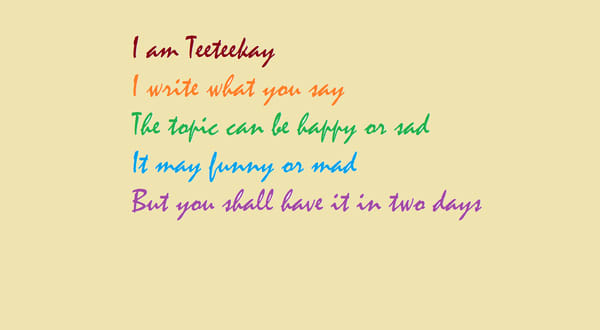 Write one funny limerick or short poem by Teeteekay | Fiverr