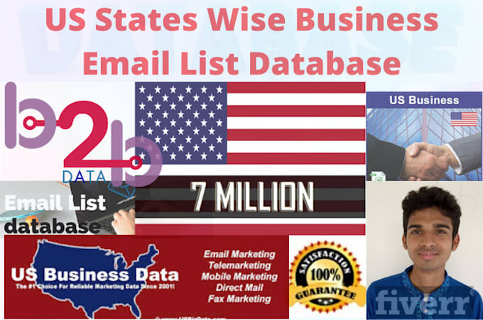 provide targeted US states wise business email list database