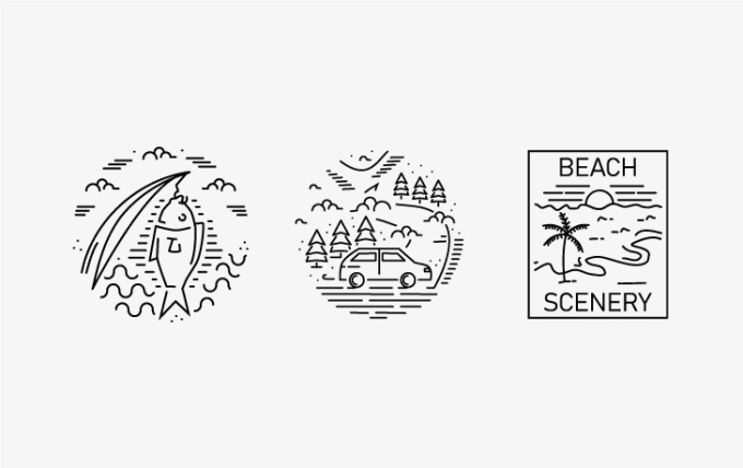 design a simple monoline illustration