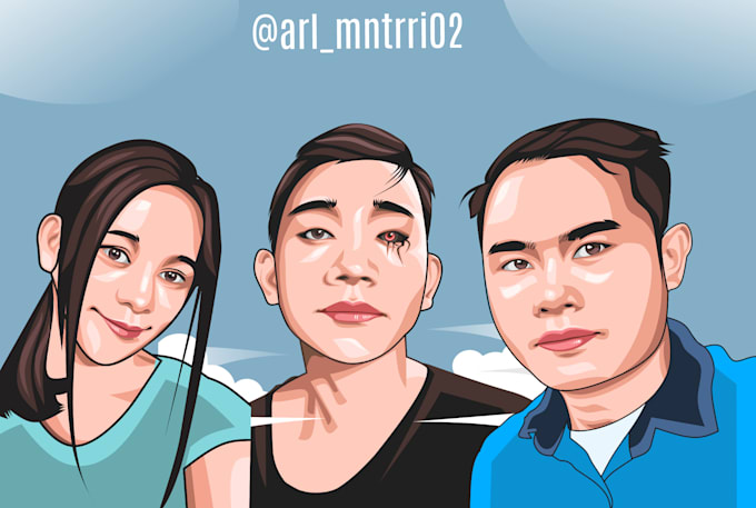 Draw cartoon portrait from your photo in 24 hours by Arlmntrri02 | Fiverr