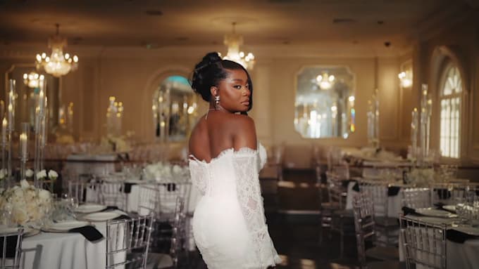 create a romantic cinematic wedding video professionally