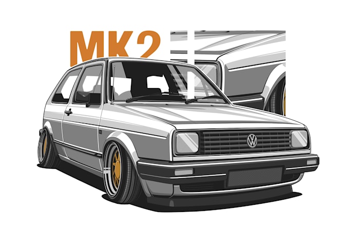 draw detailed vector illustration of your car or any vehicle