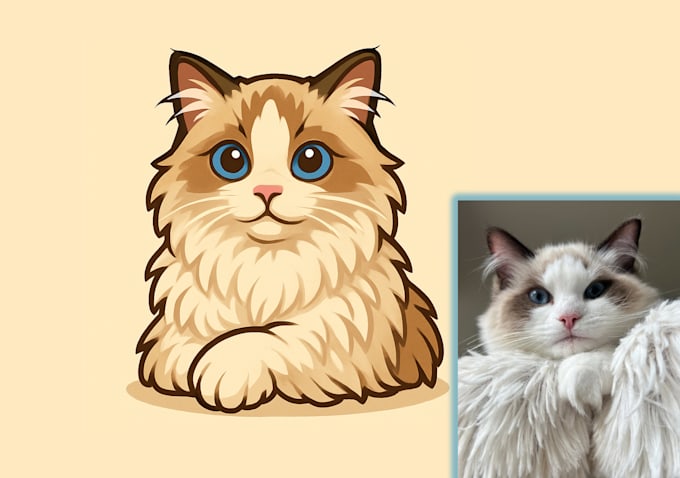 draw a custom dog cat pet animal portrait vector illustration