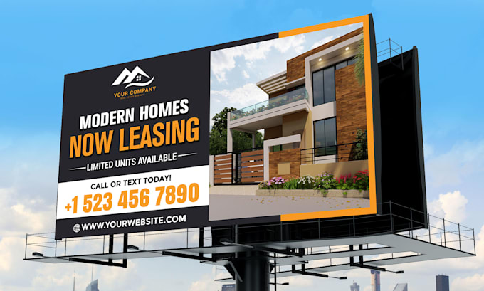 design billboard, yard sign, outdoor signage, signboard, or vinyl banner