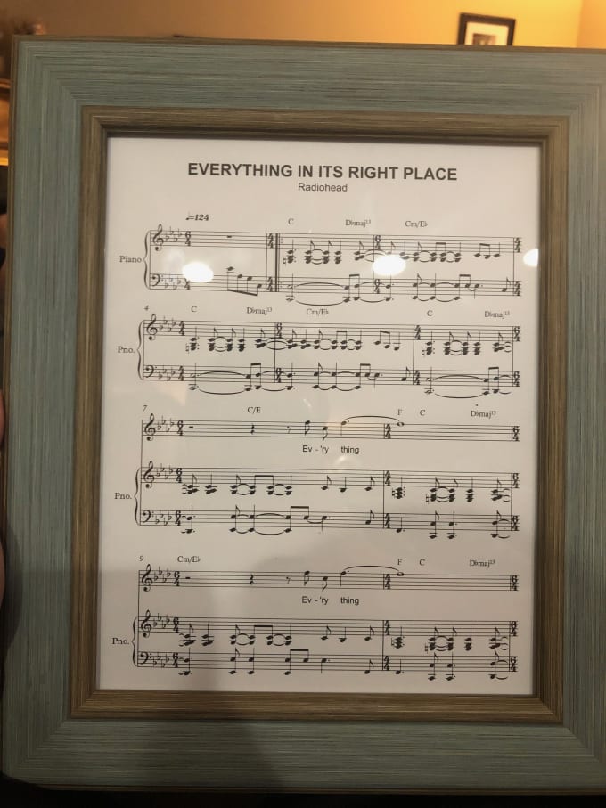 everything in its right place piano tab