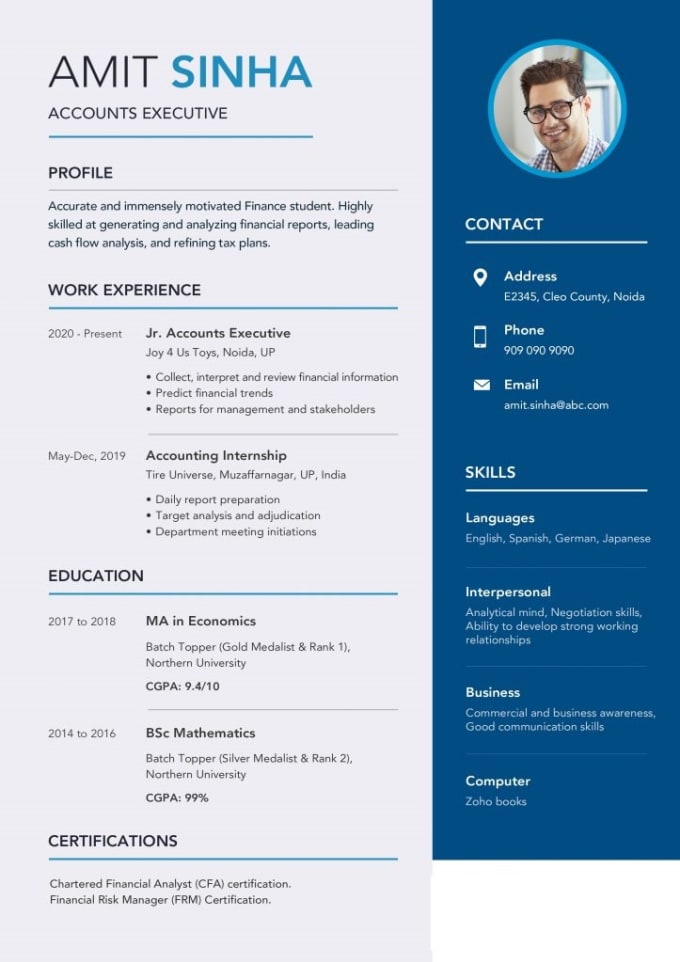 Design Your Professional Experience Based Cv And Resumes By Mursaleenshahid Fiverr 8541