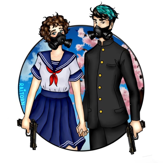 draw you in a really cute anime stylemarinaoli
