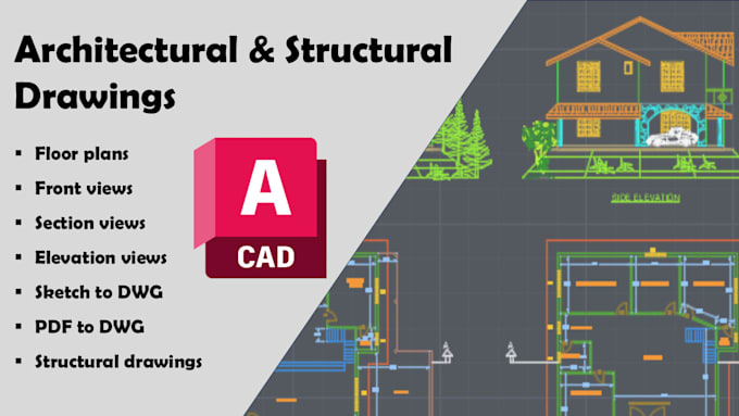 draw 2d floor plans with front, elevation and section views