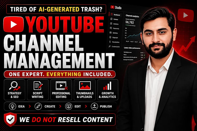manage youtube channel with SEO and content creation