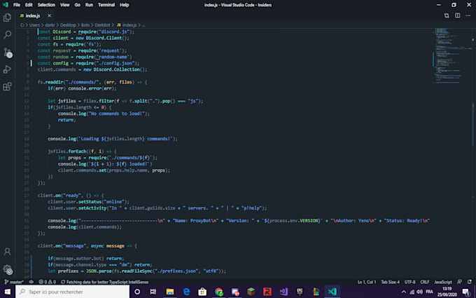 Code you a discord bot in javascript by Yeno14 | Fiverr
