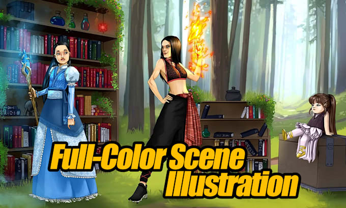 create fantasy game key art and illustrated covers