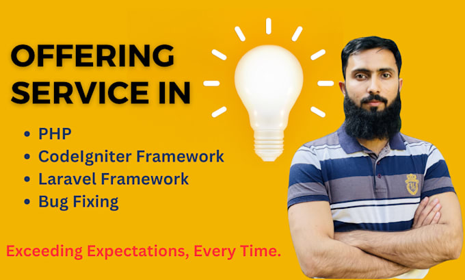 do bug fixing, develop websites in PHP laravel and codeigniter