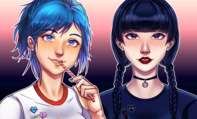 Make You A Semi Realistic Anime Drawing By Moonwhoart