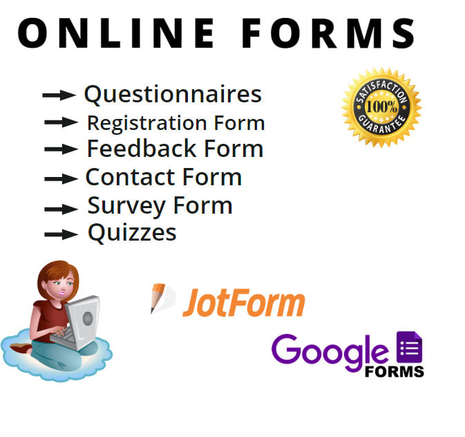 create responsive online form quiz survey using google forms or jotform
