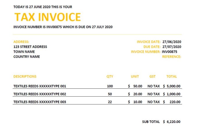 Xero Custom Invoice Template