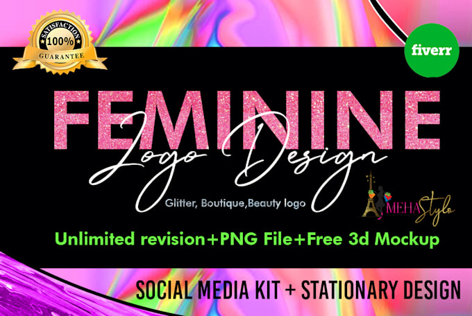 Design modern feminine glitter beauty logo for you by Naeema_farooq23 ...