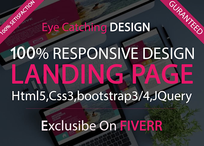 Create a landing page with html css bootstrap by Nhpolash | Fiverr