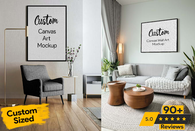 do stunning custom  canvas wall art mockups design