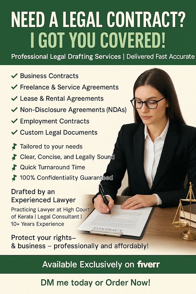 draft your legal contract, documents, agreement