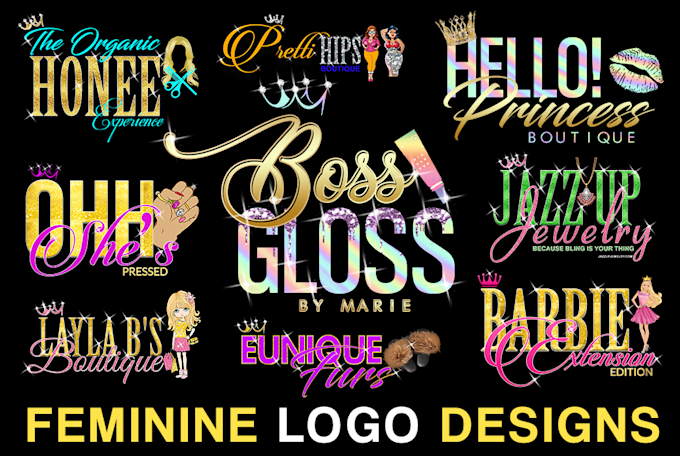 Design Beautiful Luxury Glitter Feminine Signature Logo