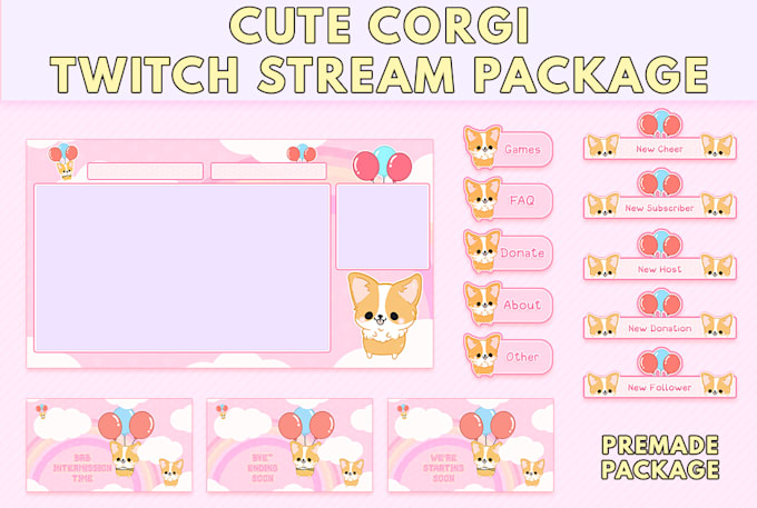 Customize A Cute Corgi Twitch Overlay For Your Stream By Streamergraphic Fiverr These cute little pets will help you: customize a cute corgi twitch overlay