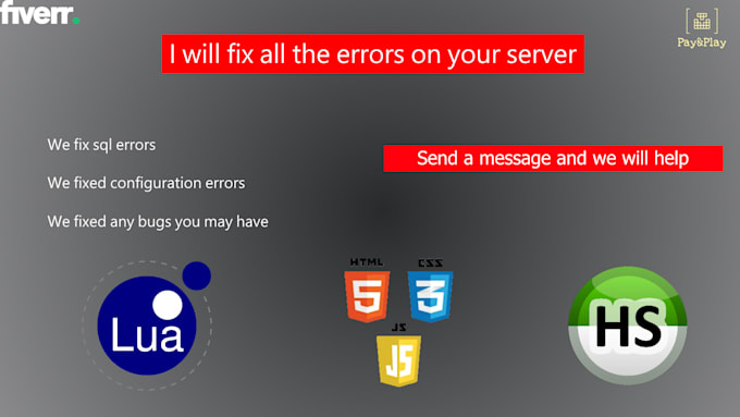 fix bugs and write custom lua scripts for your fivem server