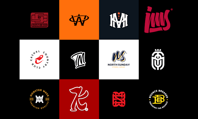 custom monogram logo for music dj and clothing