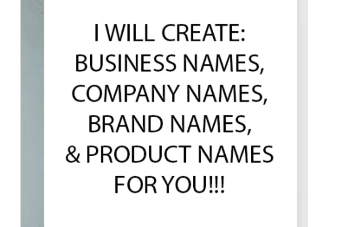 Create catchy business name,brand name in 4 hours by Writeraniket | Fiverr