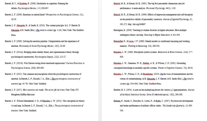 do your reference list according to apa 6 or apa 7