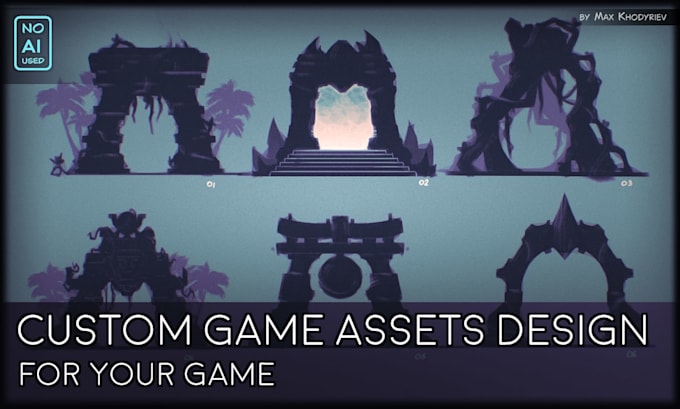 do a custom 2d game assets design for your game
