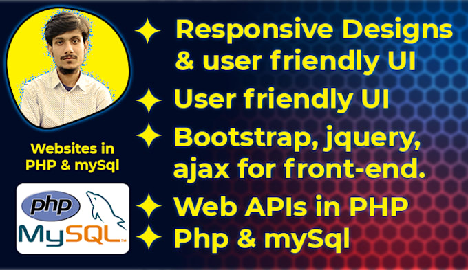 Develop responsive website in php, mysql, javascript, jquery, bootstrap ...