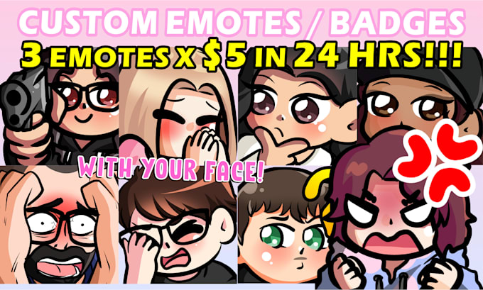 draw custom twitch emotes, discord emojis and sub badges