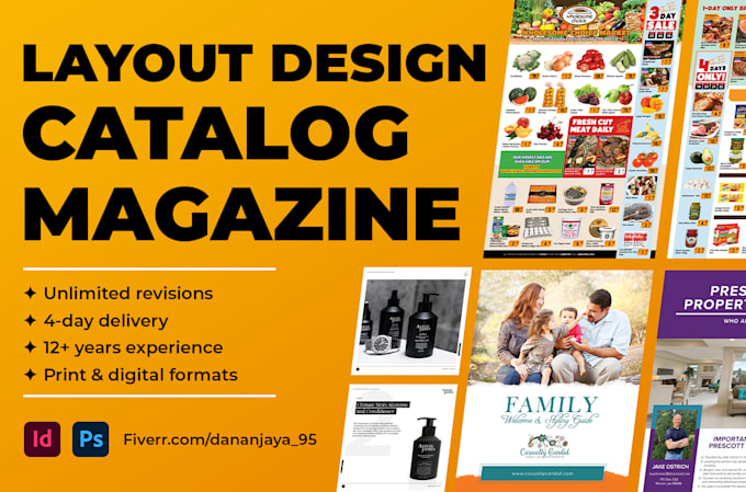 design a professional catalog or magazine layout