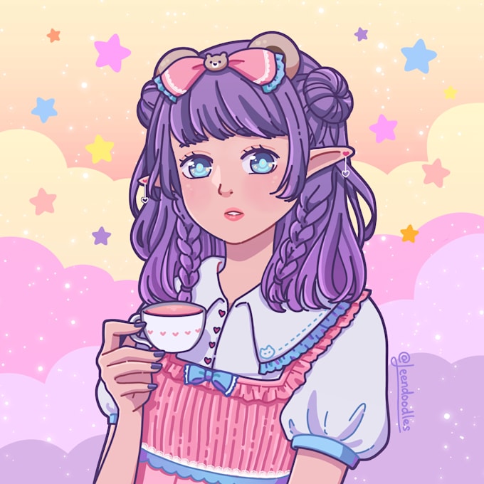 Draw you in soft aesthetic style by Leendoodles Fiverr