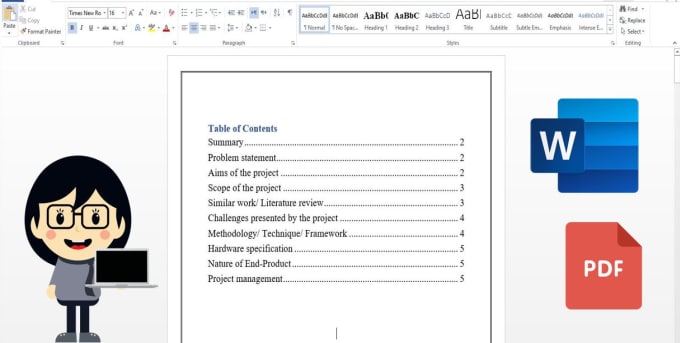 word make table of contents clickable