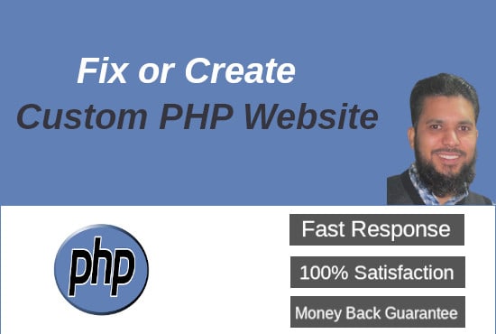 fix or create full php website for you