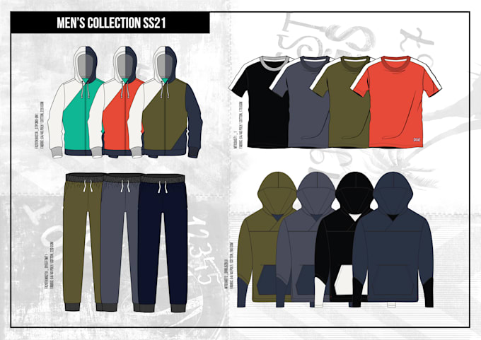do flat sketch of your collection