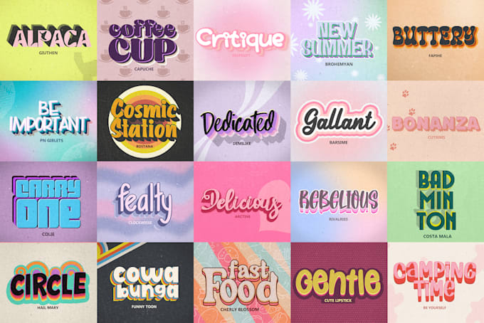 design 70s vintage text logo in 24hours