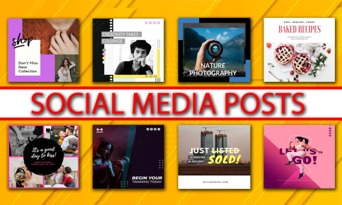 design social media posts graphics for facebook, linkedin, instagram