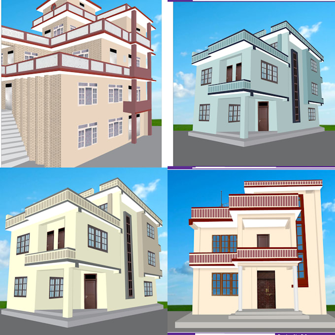 illustrate exterior home coloring decoration