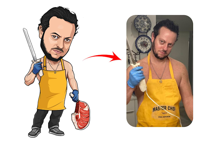 make big head caricature from you