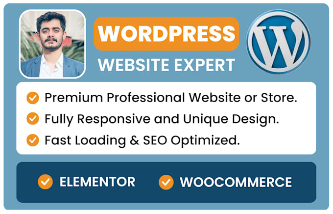 build responsive wordpress website design seo or woocommerce