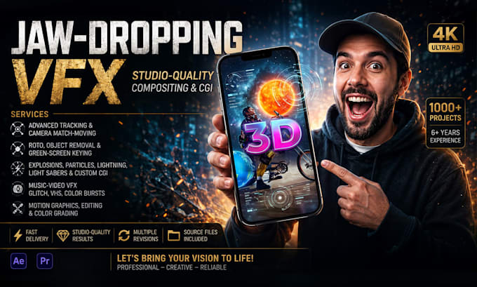 do vfx, 3d compositing, and visual effects in after effects