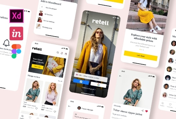 design modern ui ux for mobile app in adobe xd or invision or figma