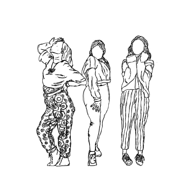 faceless people drawing