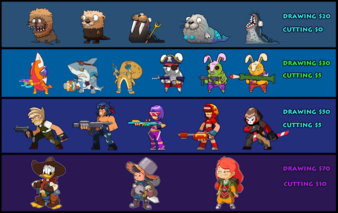 design stylized 2d game characters