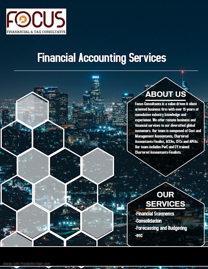 Ifrs or gaap compliant financial statements or projections by Focus